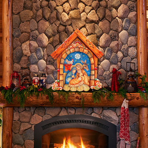 The Holiday Aisle® Village Nativity Hanging Figurine Wood Door Hanger Wall Decor Wayfair